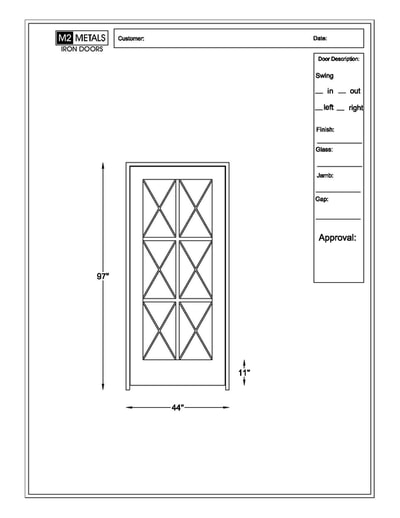 M2 Grids, Transitional, Contemporary single metal door