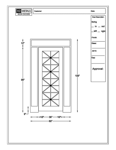 M2 Grids, Transitional, Contemporary single metal door