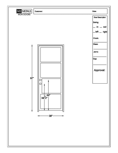 Single low profile M2 Modern Steel Door.