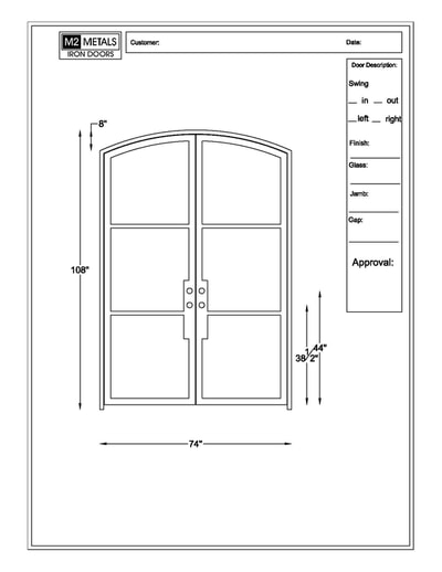 Double low profile M2 Modern Steel Door.
